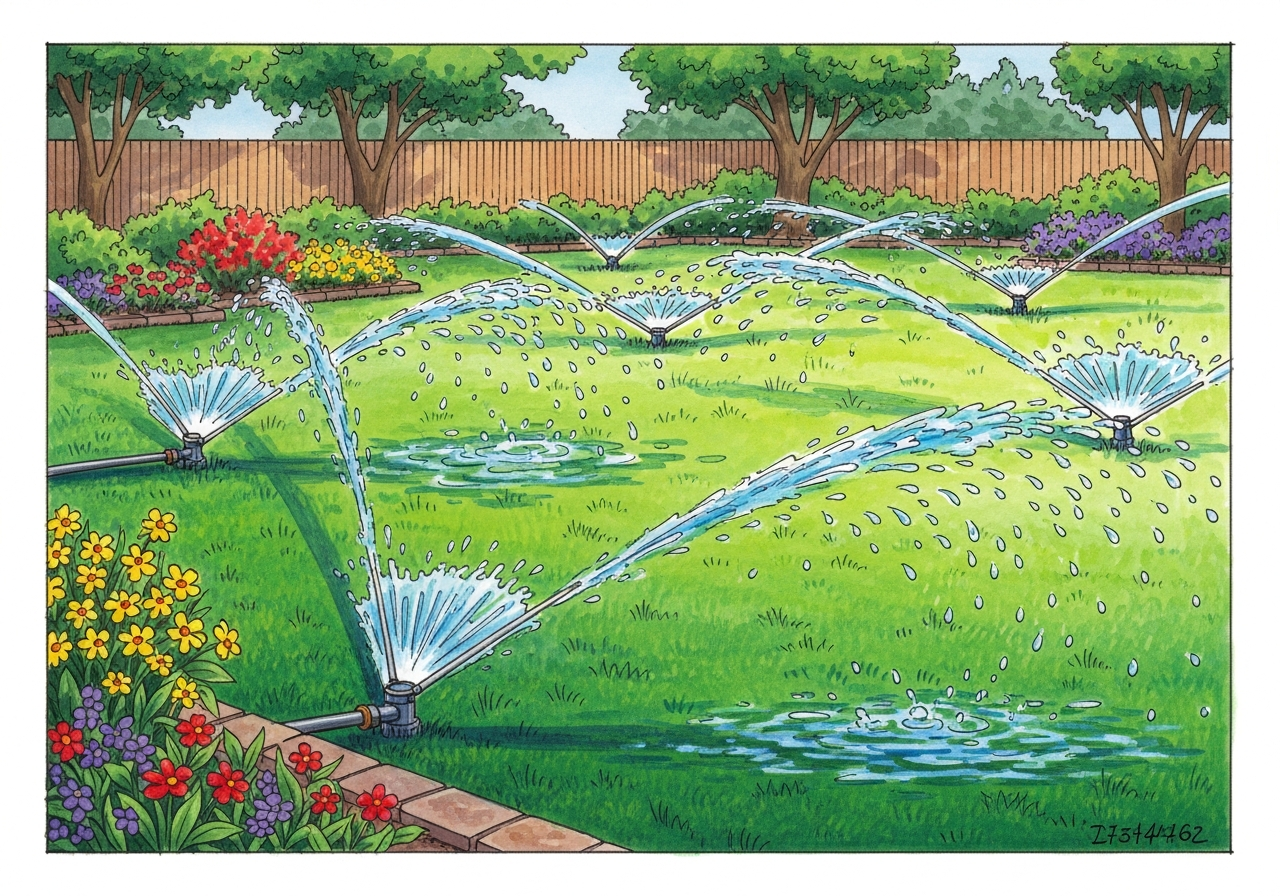 Beautiful manicured green yard