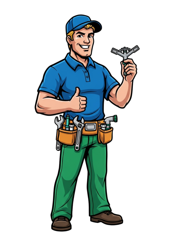 The Sprinkler Guy - friendly irrigation expert mascot